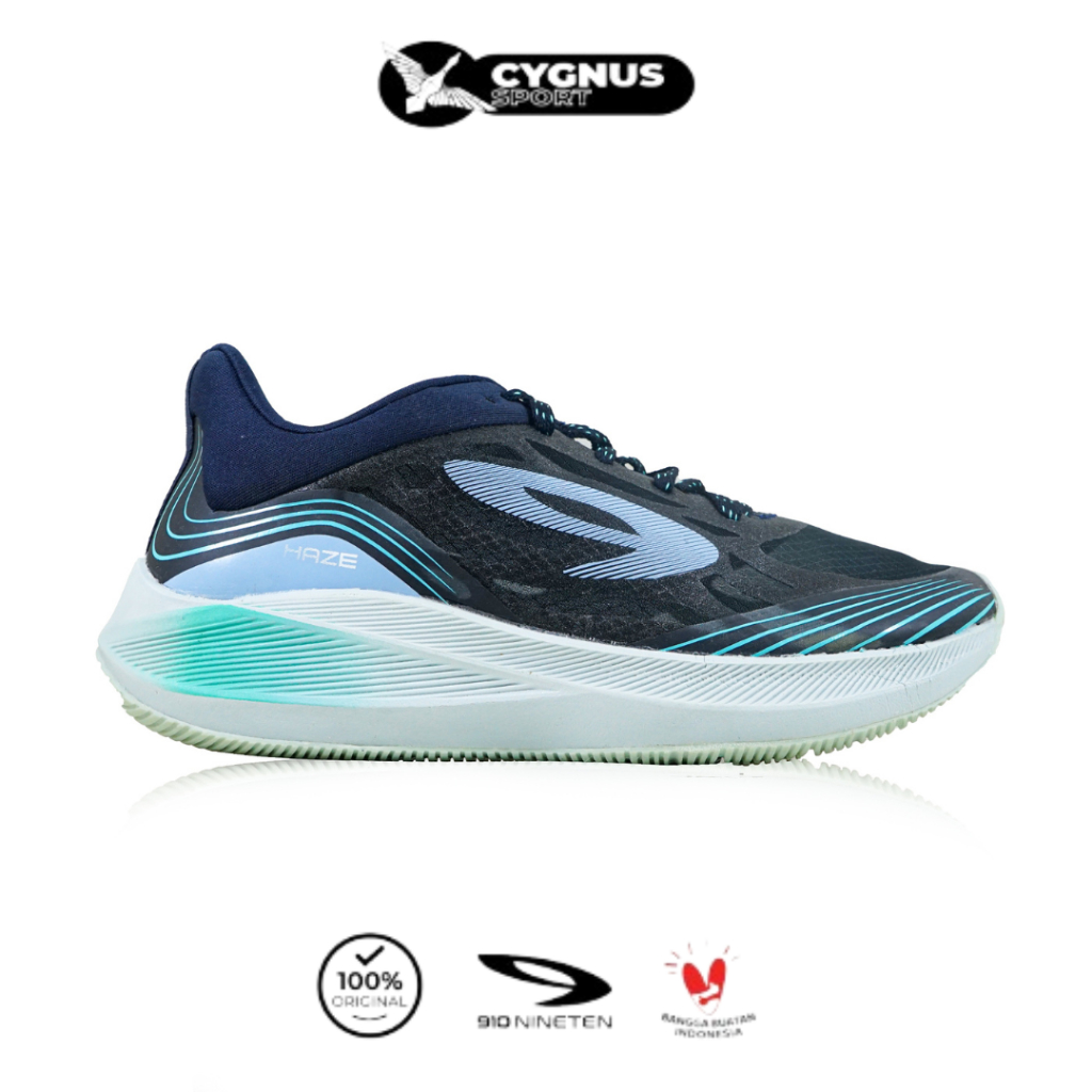 Sepatu Lari 910 NINETEN HAZE VISION 1.0 BIRU-TUA/ABU/HIJAU