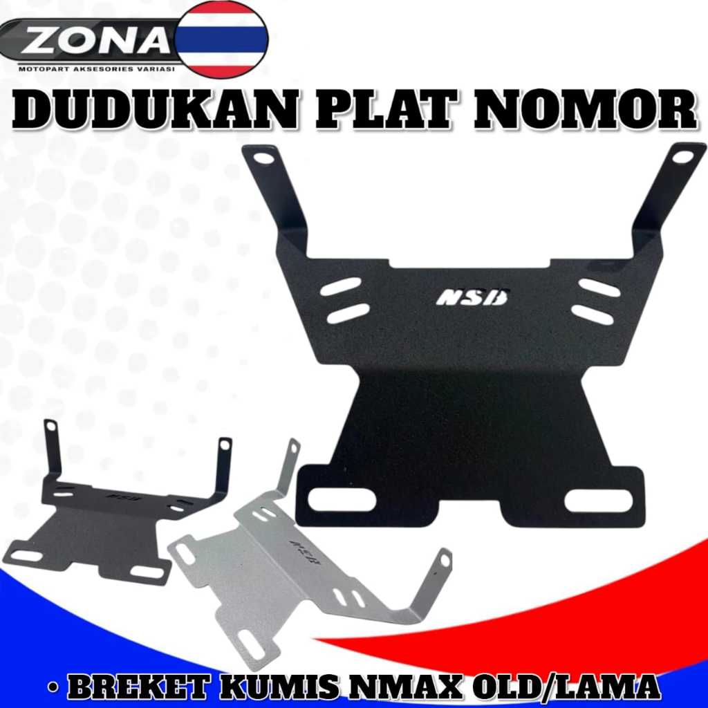 BREKET DUDUKAN PLAT NOMOR MODEL KUMIS BREKET PLAT NOMOR NMAX OLD/LAMA 2015-2019