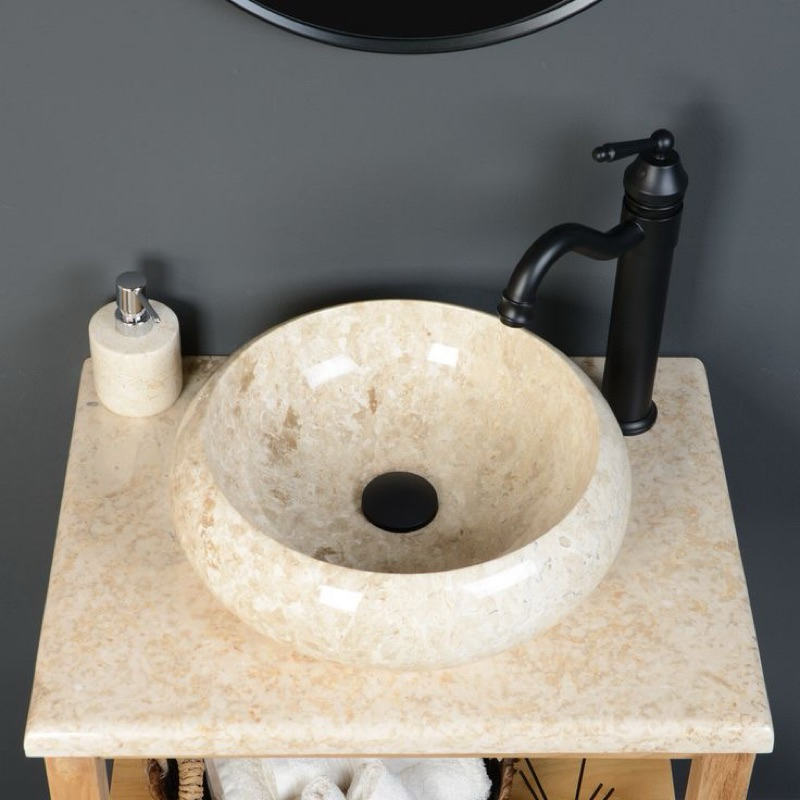 Wastafel marmer donat | Washtafel cuci tangan batu marmer