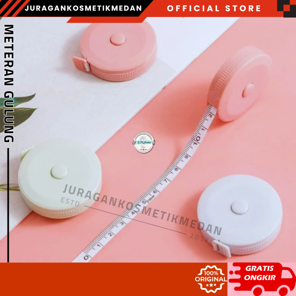 METERAN MINI GULUNG 150CM PENGUKUR LINGKAR PERUT BAJU JAHIT MEASURE TAPES 1.5M WARNA PASTEL PORTABLE