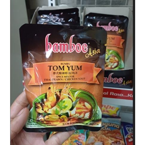 

Bumbu Tomyam Box/Dus 12 Sachet bamboe 1 dus, tomyum, bulgogi, teriyaki, rendang