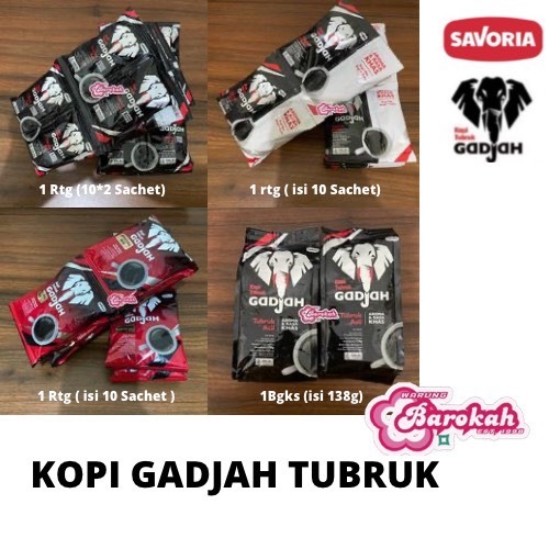 

KOPI GADJAH TUBRUK HITAM TWINPACK / KOPI GADJAH MIX / KOPI GADJAH GULA / KOPI GADJAH 138gr