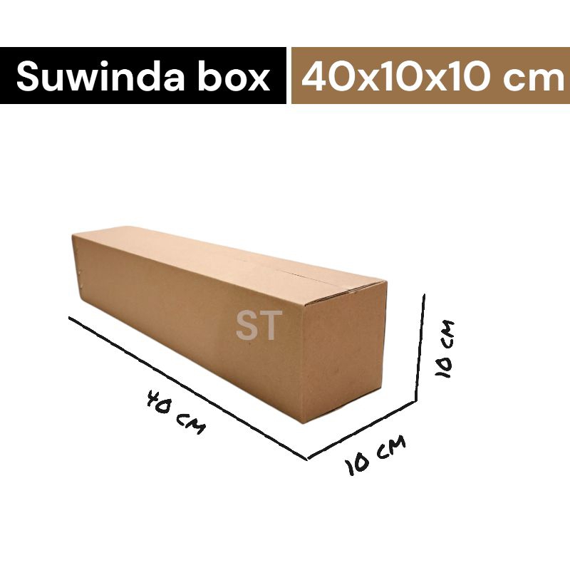 

kardus box ukuran 40x10x10 cm singel wall polos ST