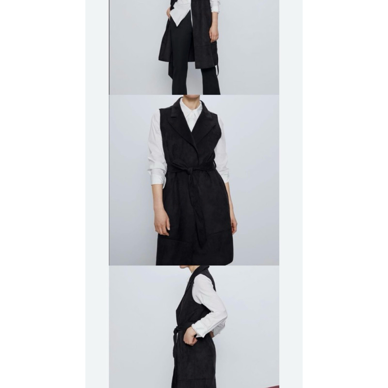 zara vest suede
