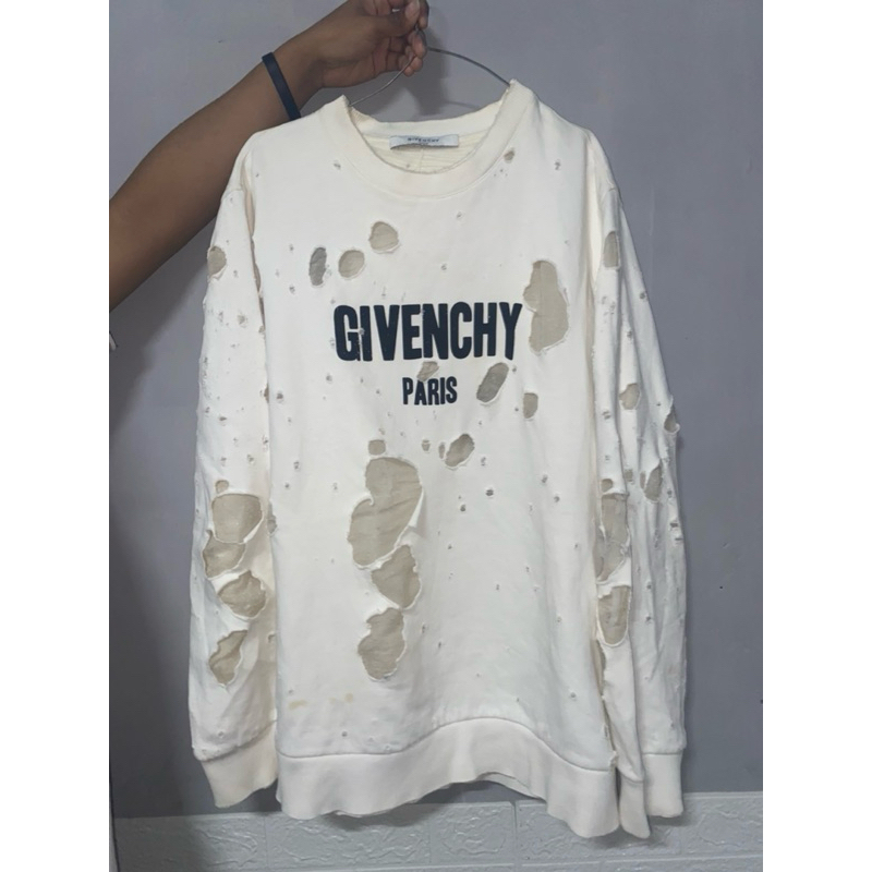 Givenchy Destroyed Sweater Europe White