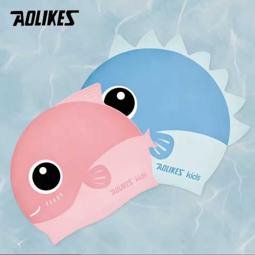 AOLIKES 5011 Topi Renang Anak / Silicone Swim Cap / Penutup Kepala Renang Anak