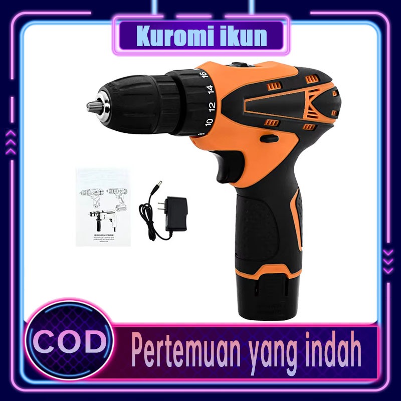 {Rumah Xiaomi}  Set obeng alat perangkat keras listrik bor tangan dampak isi ulang baterai lithium m
