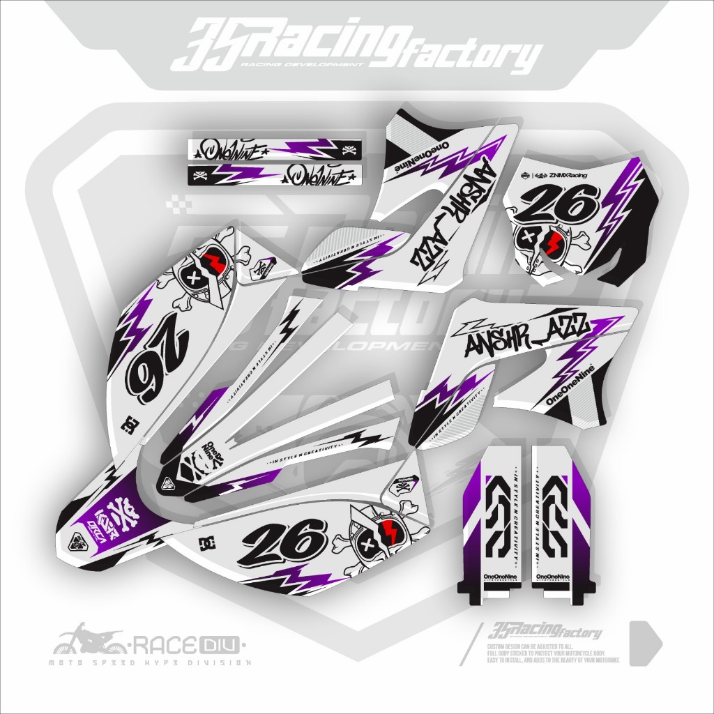 DECAL KLX OLD DTRACKER FULL BODY / DECAL KLX SUPERMOTO BISA CUSTOM