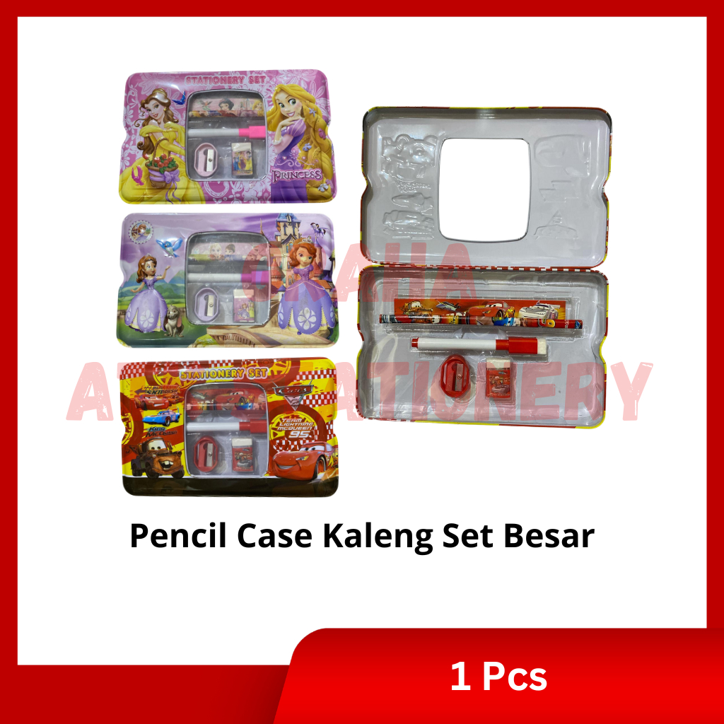 

Kotak Pensil Kaleng Set Besar / Tempat Pensil / Pencil Case Kaleng Set Besar