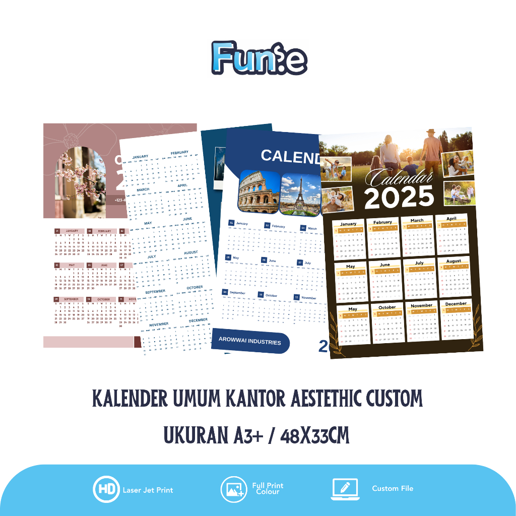 

KALENDER UMUM AESTHETIC 2025 CUSTOM FOTO - TEMA KALENDER UMUM KELUARGA KANTOR