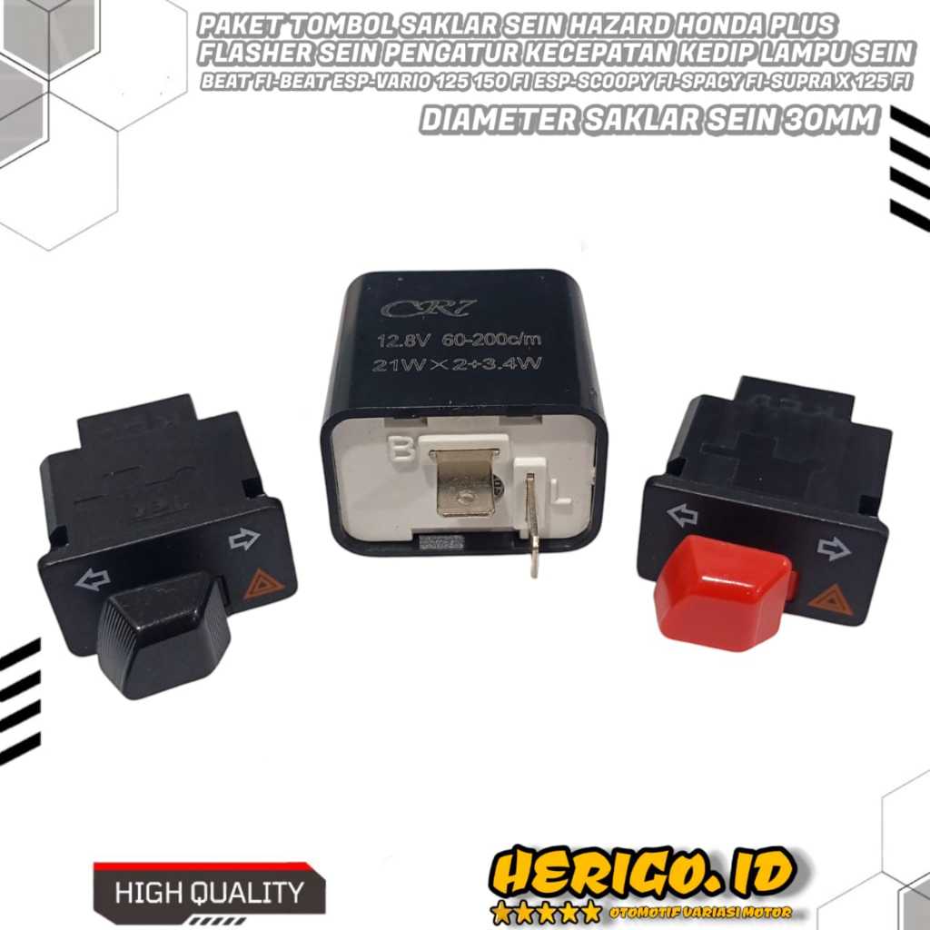 PAKET TOMBOL SAKLAR SEN SEIN HAZARD HONDA PLUS FLASHER SEN PENGATUR KECEPATAN KEDIP LAMPU SEIN BEAT 