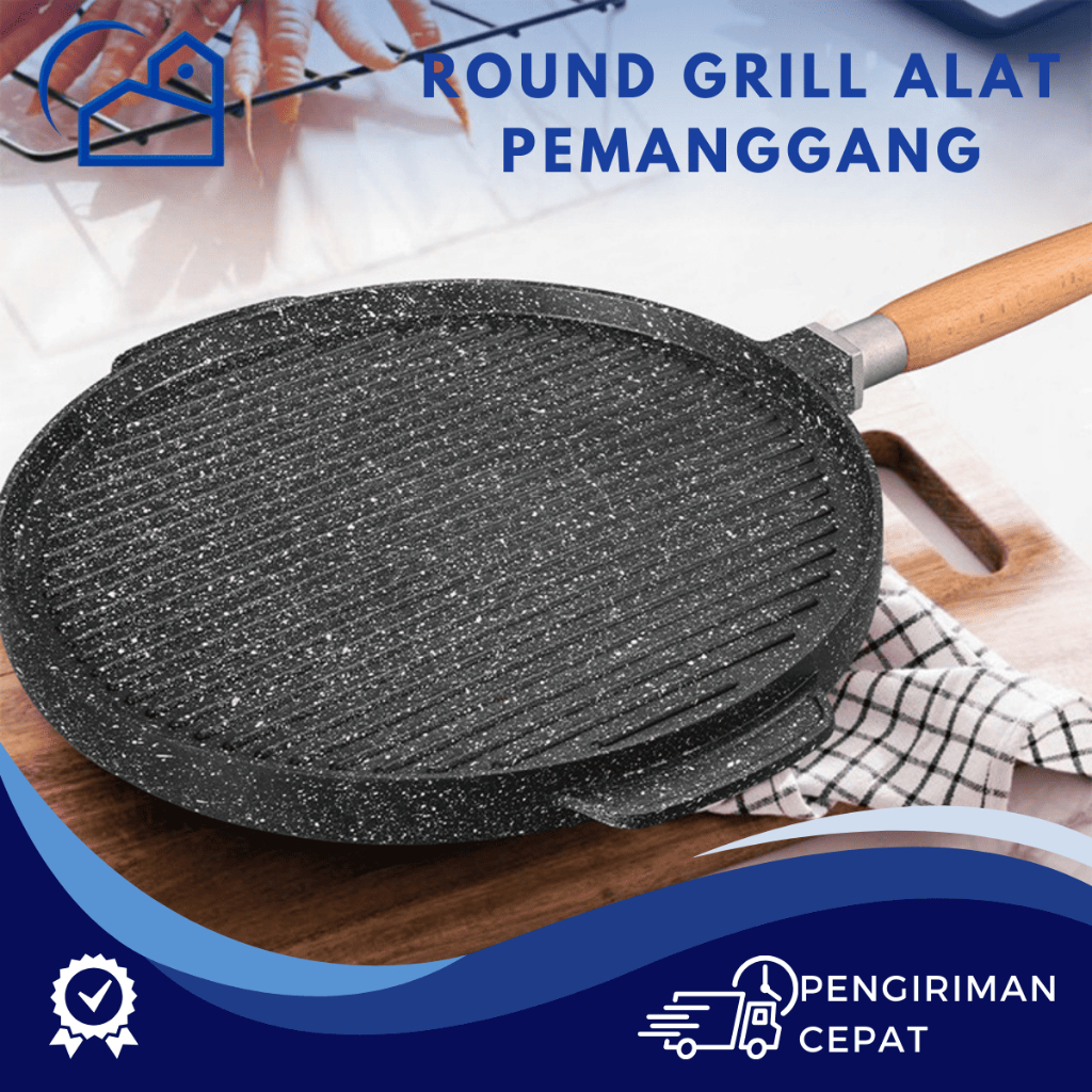 Wajan Pemanggang Daging / Alat Panggang Daging 2 sisi / alat pemanggang BBQ Grill Pan 8532