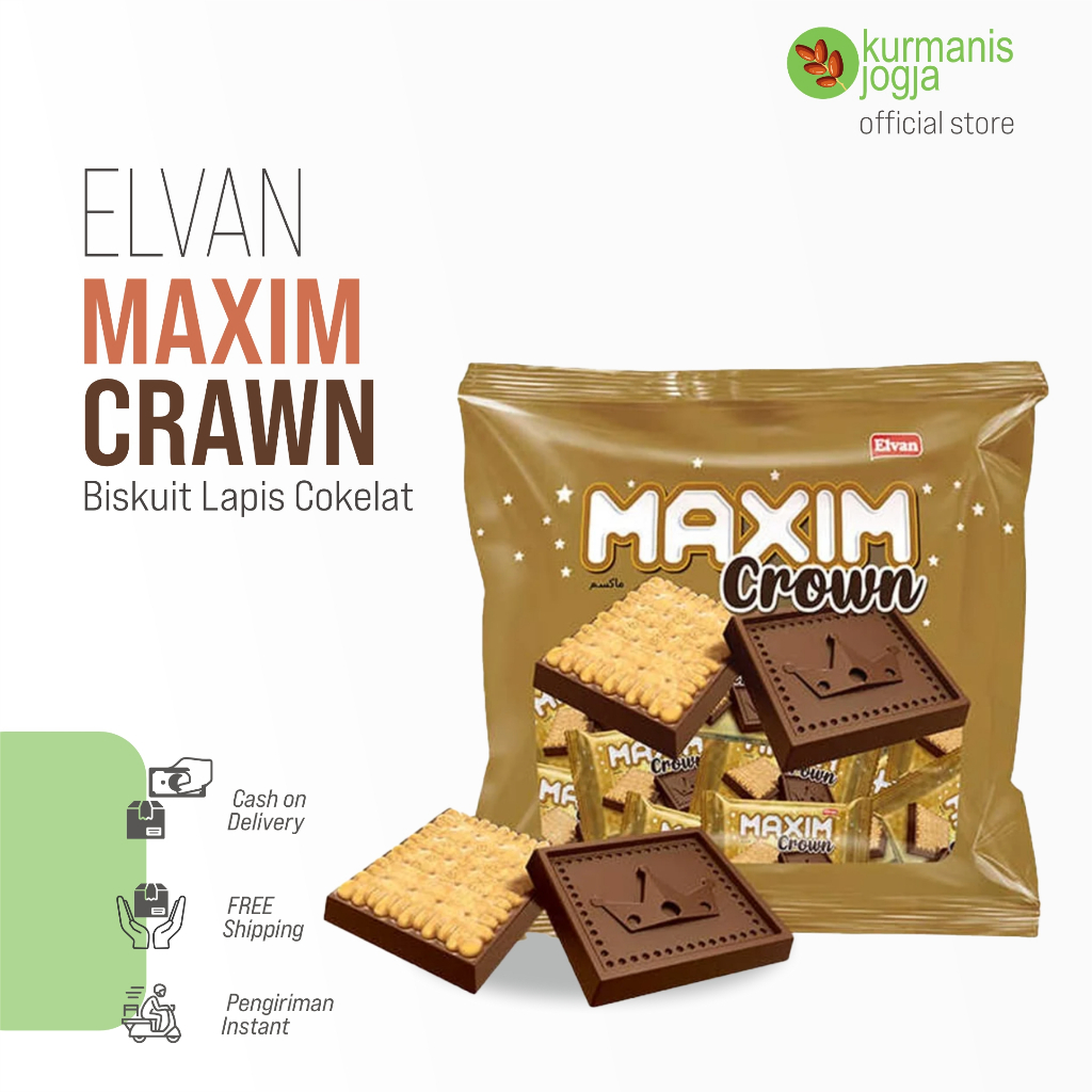 

Coklat Biskuit Elvan maxim Crown asli original turki isi 25 pcs - cemilan manis chocolate