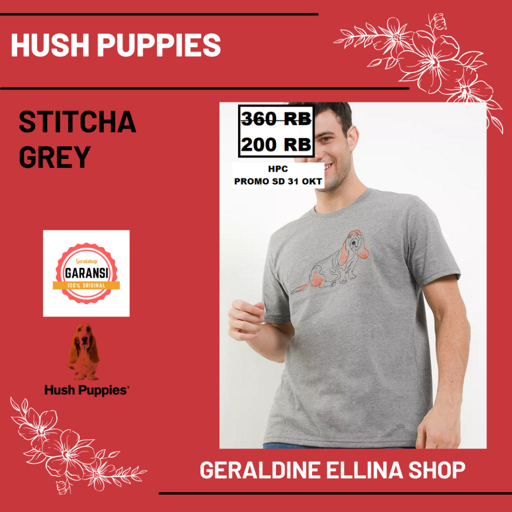 Kaos Hush Puppies Pria laki laki men original sale seri STITCHA
