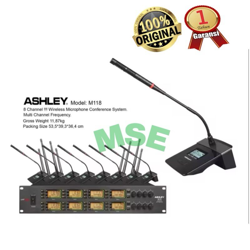 MIC WIRELESS CONFERENCE SYSTEM ASHLEY M-118 M118 M 118 ORIGINAL DAN GARANSI RESMI ASHLEY