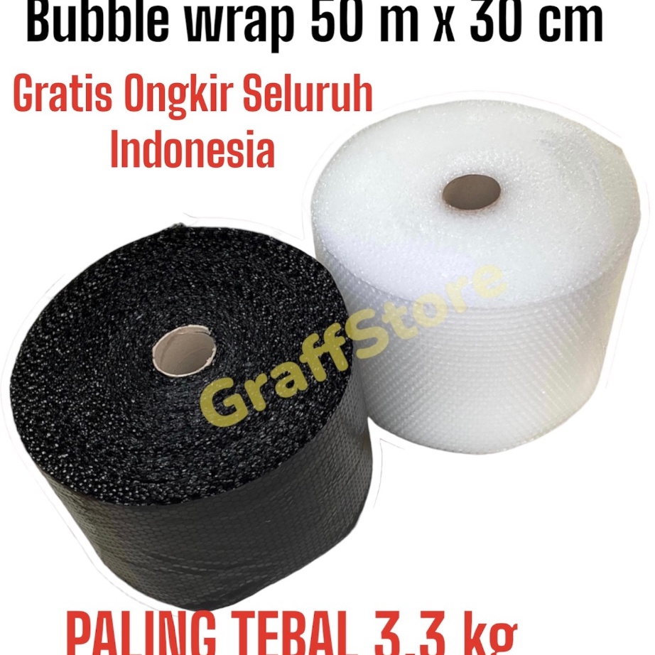 

Kilat bubble wrap 5 meter x 3 cm hitam bening plastik bubble tebal pekat lentur bubblewrap