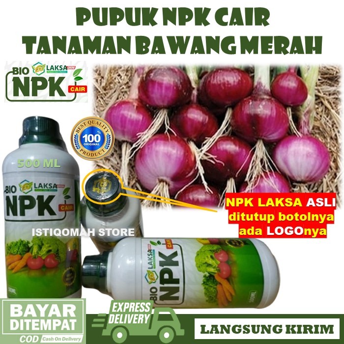 Pupuk Cair Obat Pelebat Bawang Merah Terbaik NPK LAKSA GROW 500ML Pupuk Penyubur Bawang Merah - Pupu