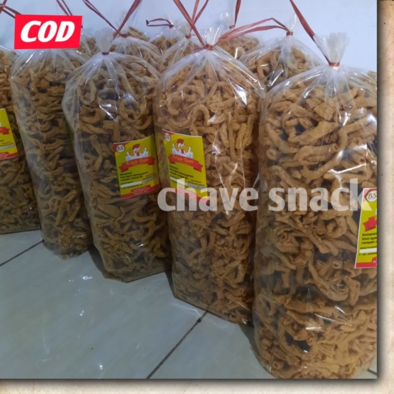 

keripik usus ayam premium 1kg enak renyah gurih/kripik usus 500gr/usus krispi 250gr