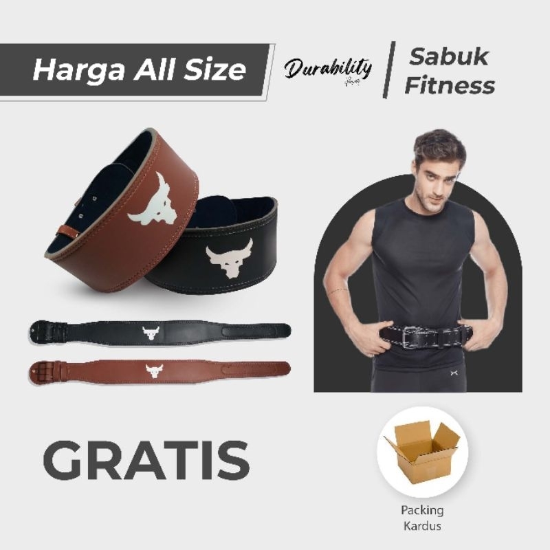 SABUK GYM  FITNESS - BAHAN SEMI KULIT - (DurabilityPower)