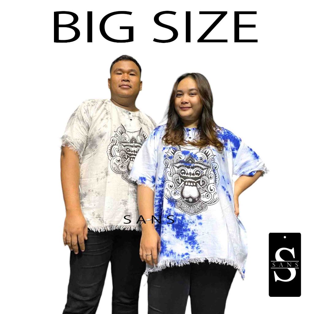 Baju barong bali jumbo pria wanita - katun adem - moitf tie dye - baju santai