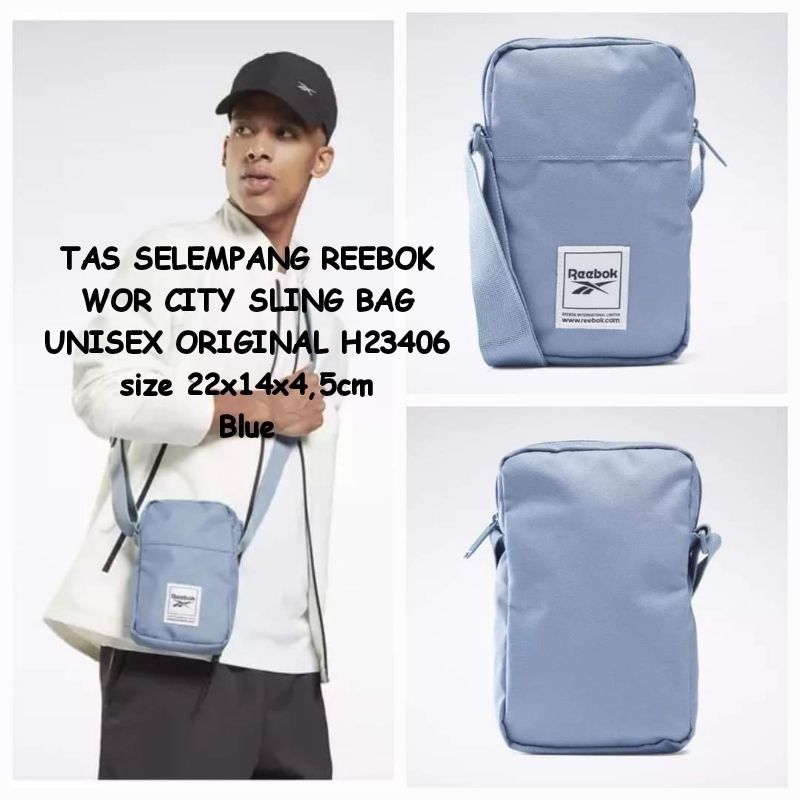 TAS SELEMPANG REEBOK WOR CITY SLING BAG UNISEX ORIGINAL H23406 Blue