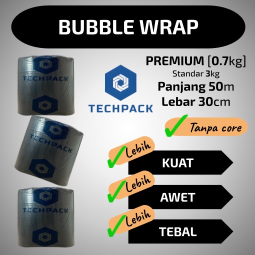 

Terbaik Plastik Bubble Wrap Roll Hitam 3 cm x 5 m Premium Tebal 3cm x 5m TECACK Babel Bubblewrap Buble