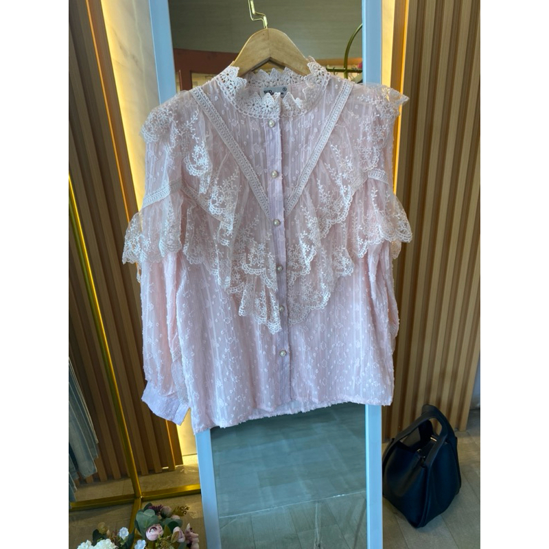 Blouse vintage wanita/korean blouse wanita/blouse lace/blouse vintage