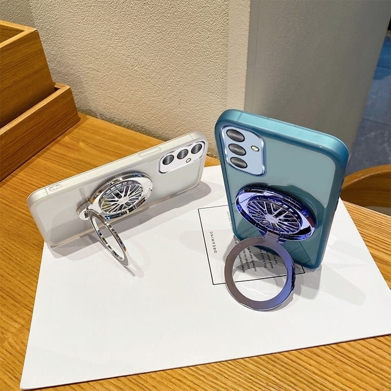 case silikon magsafe SAMSUNG S21 FE / S23 FE desigh rotating Gyoscopic magsafe stand holder softcase