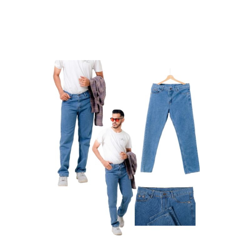 Celana Panjang Jeans Hitam Pria Ukuran Jumbo/Big Size Jeans reguler Slimfit 34-44