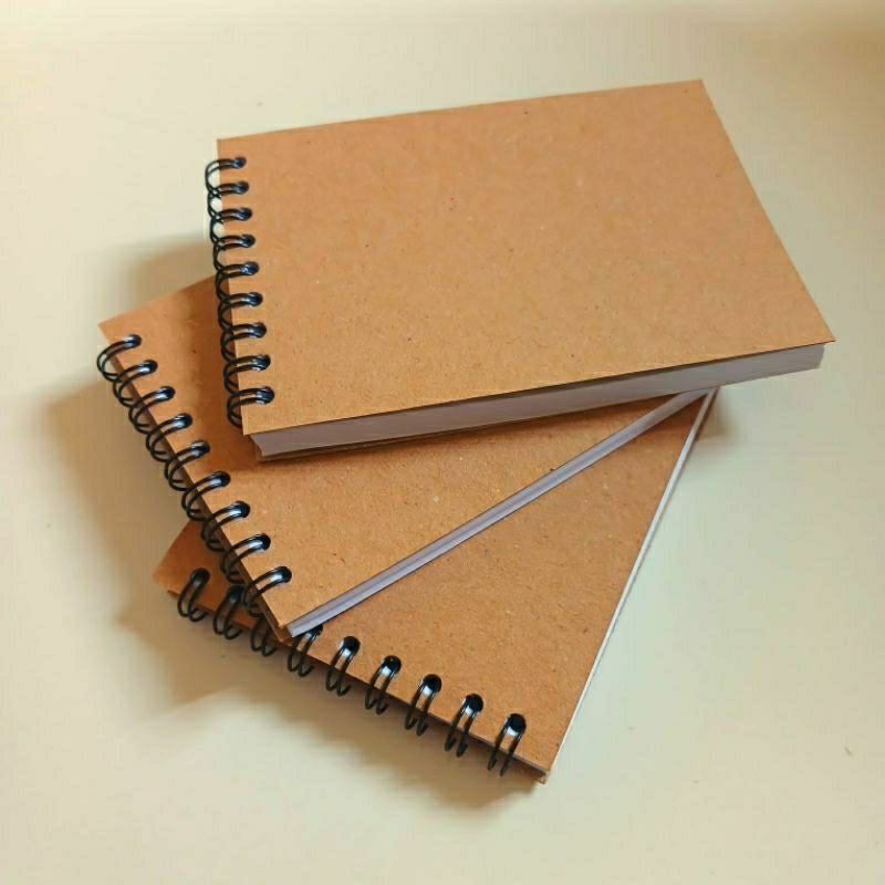 

A7/A6/A5 Notebook spiral atas aesthetic catatan memo vintage Notebook coklat srapbook