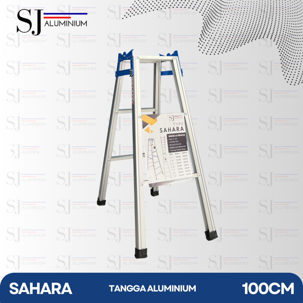 Tangga Aluminium SAHARA - Tangga Lipat Aluminium / Tangga Multifungsi JUMBO - 100 CM / 1 M / Biru