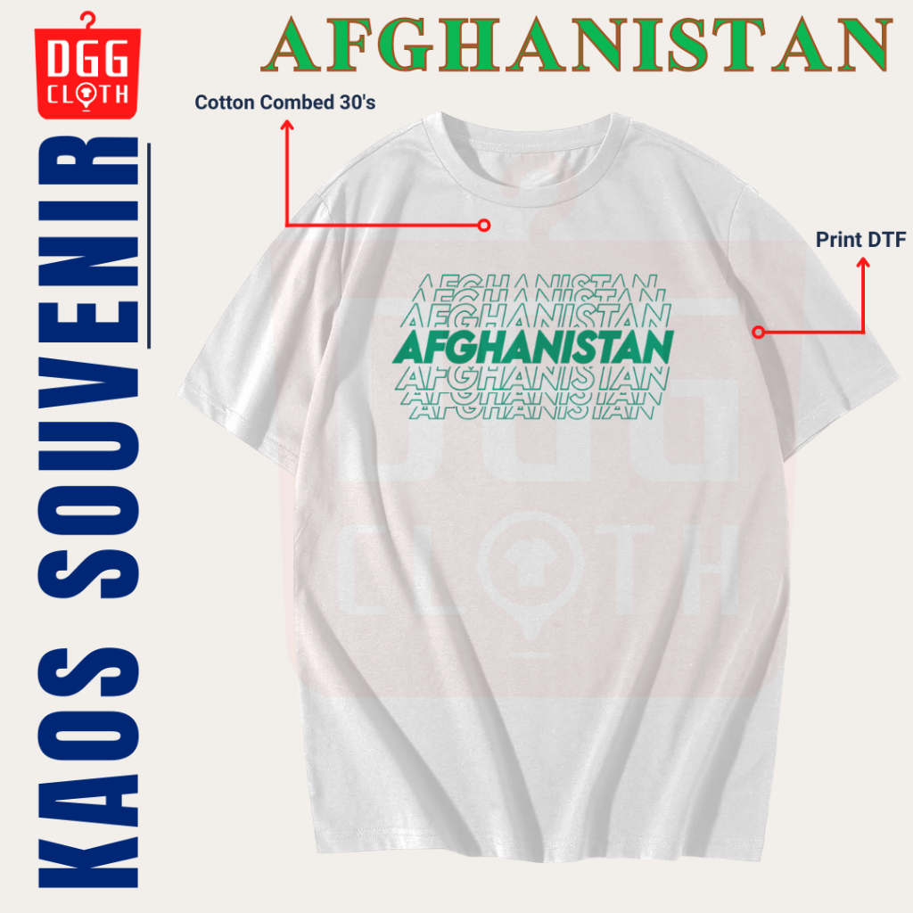 DGGClothing Kaos Oleh-Oleh Afghanistan Tshirt Baju Souvenir Kota Kabul Terbaru Dewasa Anak Banyak Va