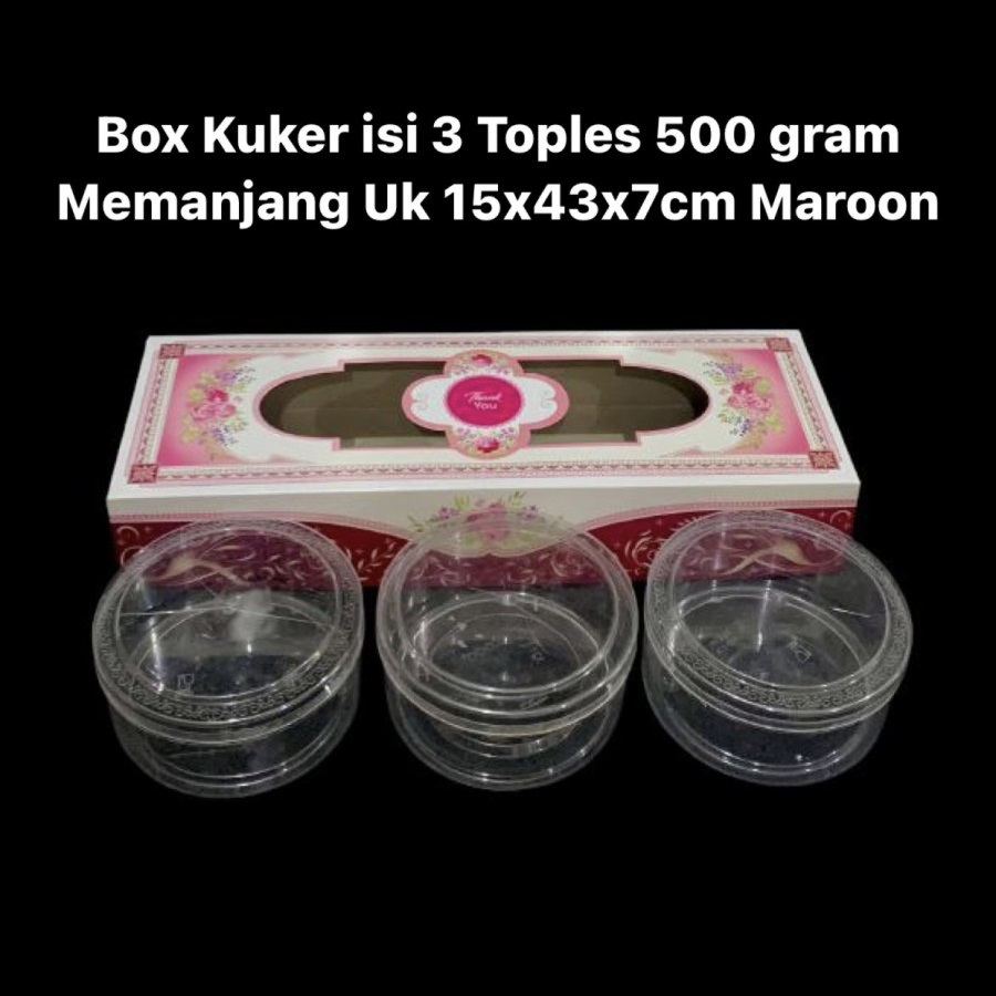 

( 5 pcs ) Kotak Box Kuker Kering Hampers Oleh Oleh Kardus 15x43x7 cm Muat 3 Toples Kuker 500gr