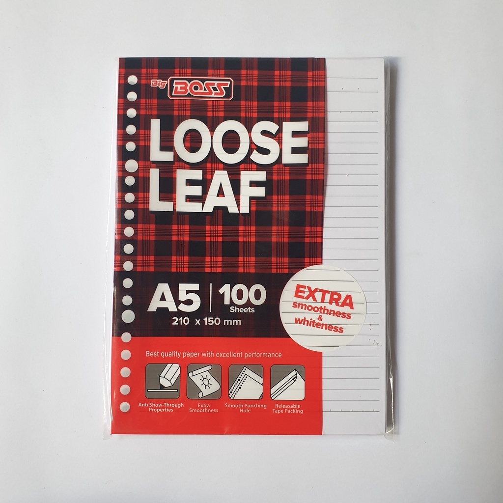 

loose leaf garis big boss / loose leaf A5 / loose leaf B5 isi 100 lembar / loos leaf / kertas binder