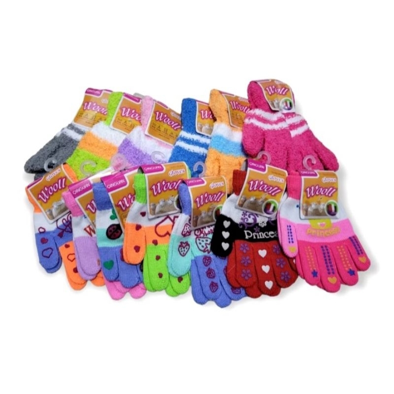 (GROSIR)1Lusin Sarung tangan woll ANAK.