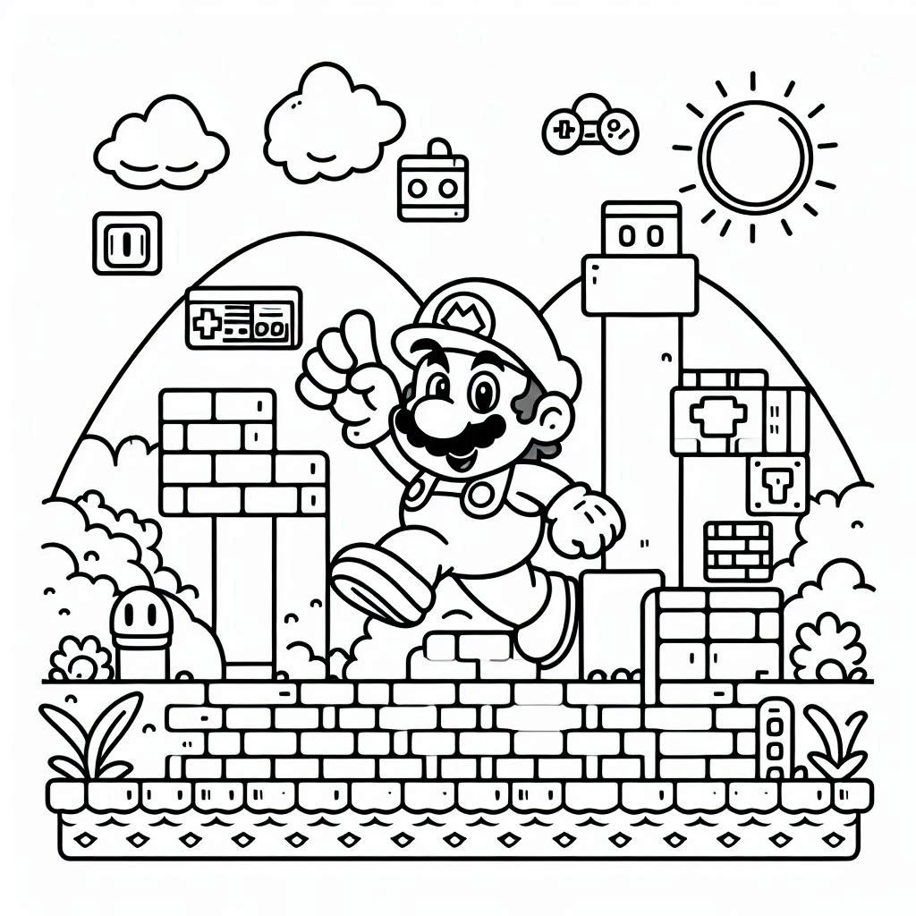 

Kertas Gambar Mewarnai Untuk Anak TK & Paud Tema : Mario Isi 20 Lembar Mewarnai