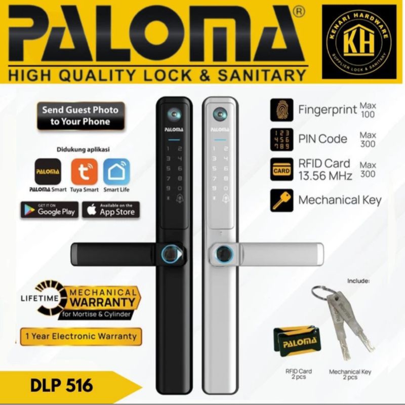 PALOMA Digital Lock Smart Slim Door Frame Aluminium WiFi + Camera DLP 516 516B 516S