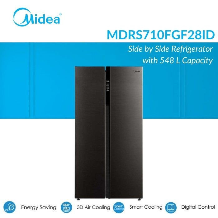 Kulkas Midea Side by Side MDRS710FGF28ID 548 Liter Side by Side Kulkas Midea 548L