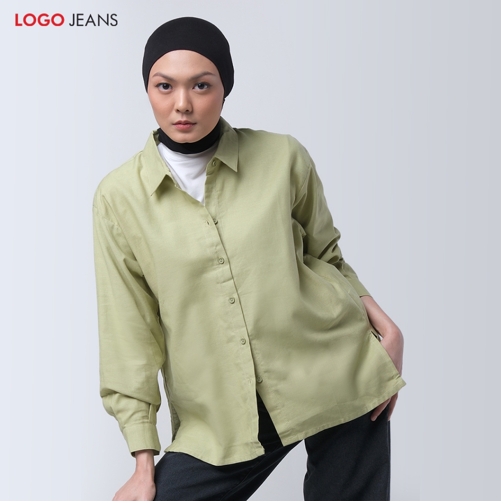 Logo Jeans Kemeja Wanita Karla Lime 24926L9L1