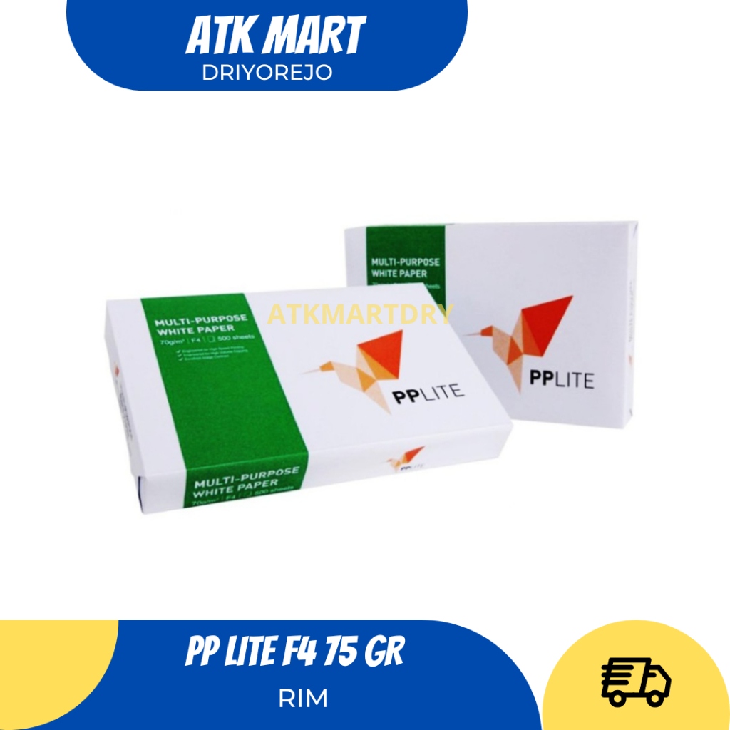 

1 RIM KERTAS PP LITE HVS F4 75 GSM PUTIH PER RIM 500 LEMBAR FOLIO DOKUMEN KANTOR