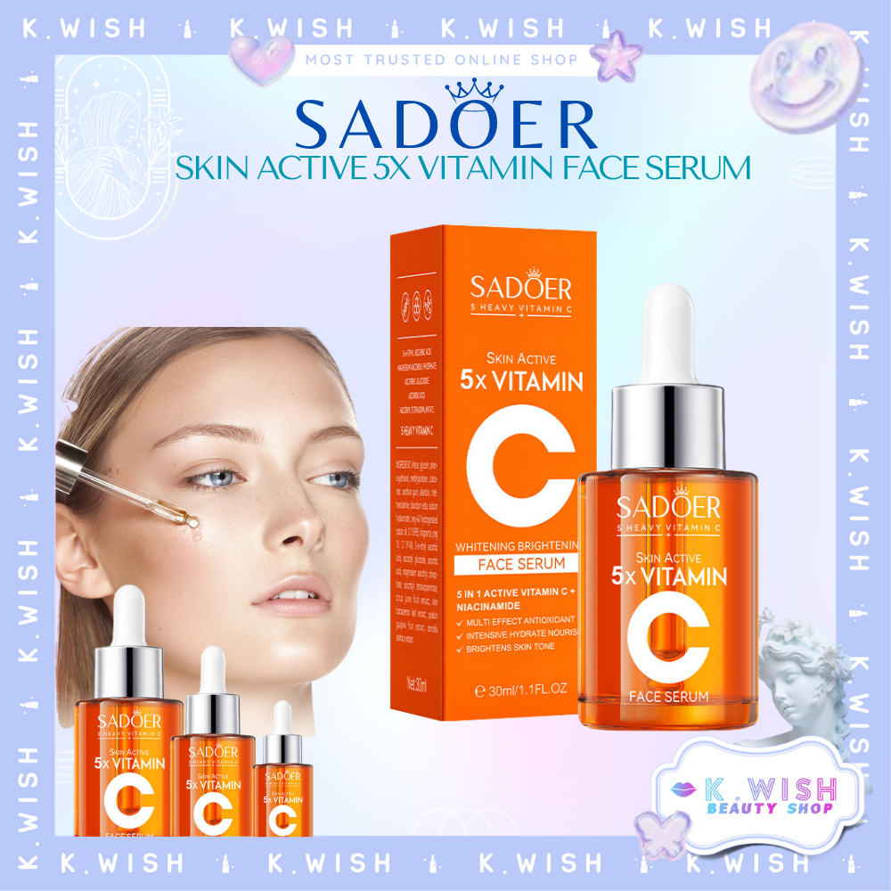 SADOER Serum 5x Vitamin C+ Niacinamide Moisturizer Glow Serum Mencerahkan SR086 | K.Wish beauty shop