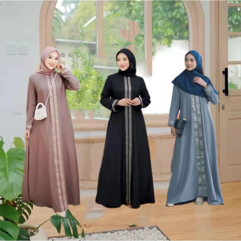 Abaya tureky katun premium/Gamis Abaya Maxi jumbo Full varian Renda/Gamis Wanita Model Abaya Jubah R