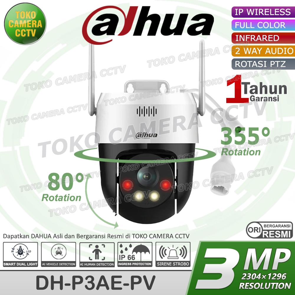 CCTV WIFI OUTDOOR ALARM PTZ DAHUA 3MP PICOO KAMERA CCTV OUTDOOR PINTAR BERSUARA BERWARNA