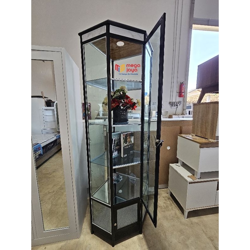 lemari hias sudut alumunium || megajaya furniture
