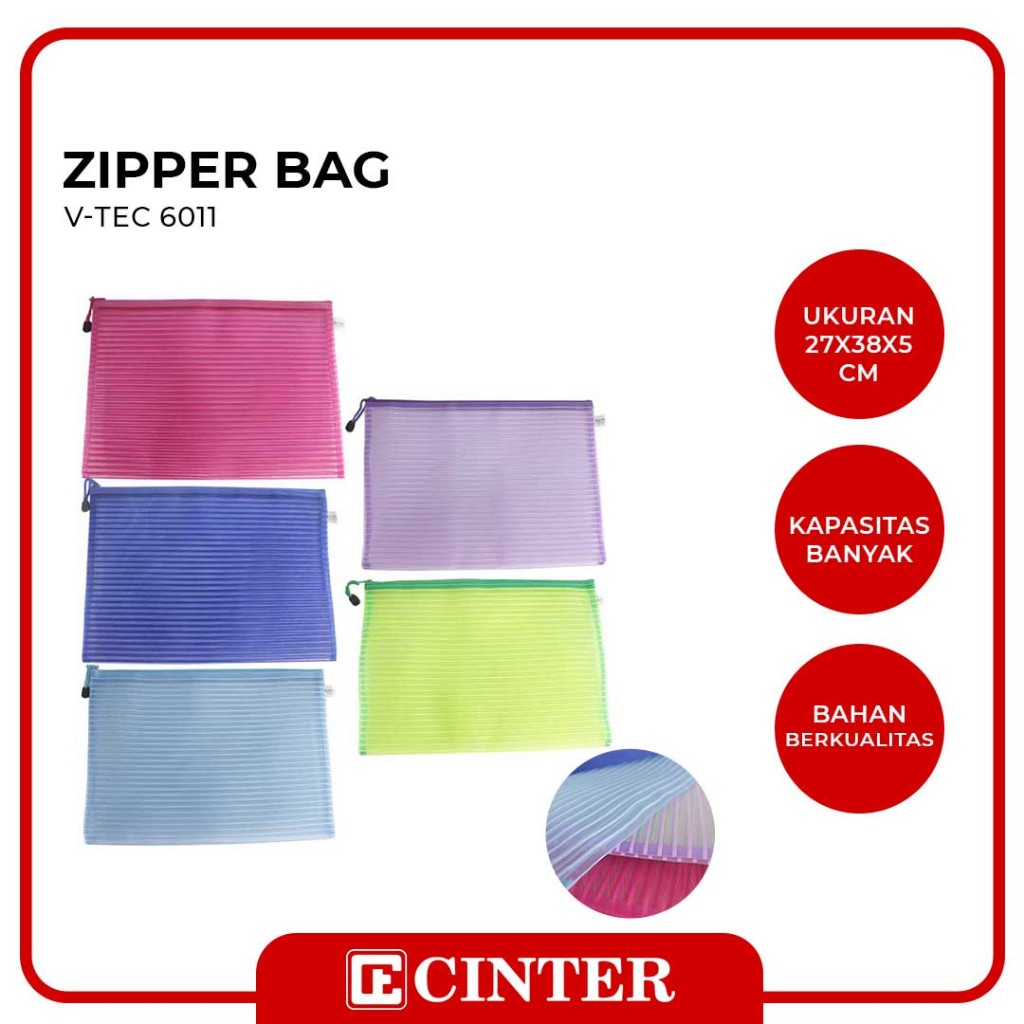 

V-TEC - TAS DOKUMEN / DOKUMEN BAG / ZIPPER BAG B4 6011 SLETING JARING GARIS