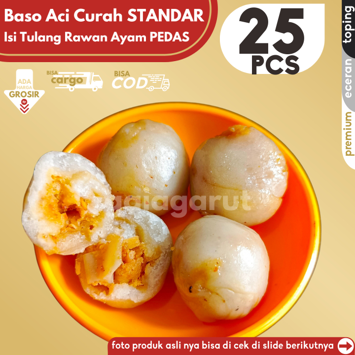 

Baso Aci CILOK STANDAR 25pcs pentol isi TULANG RANGU/Rawan Ayam PEDAS by GG (Bisa COD/Grosir/Kargo)