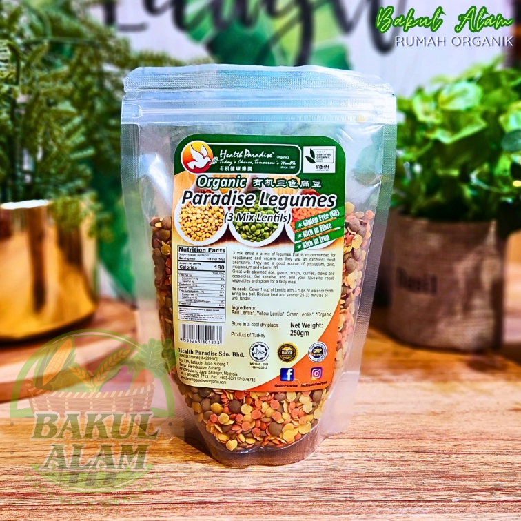 

Health Paradise Organic Paradise Legumes (3 mixed lentils), 250 gr