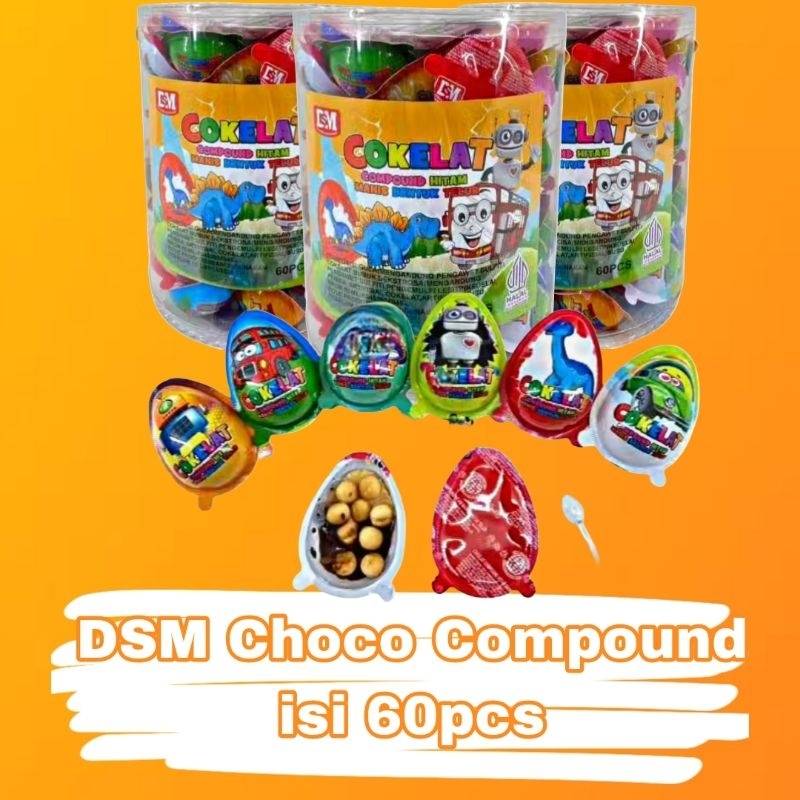 

DSM Choco Compound Snack Coklat Bentuk Telur Mirip Kinderjoy isi 60pcs