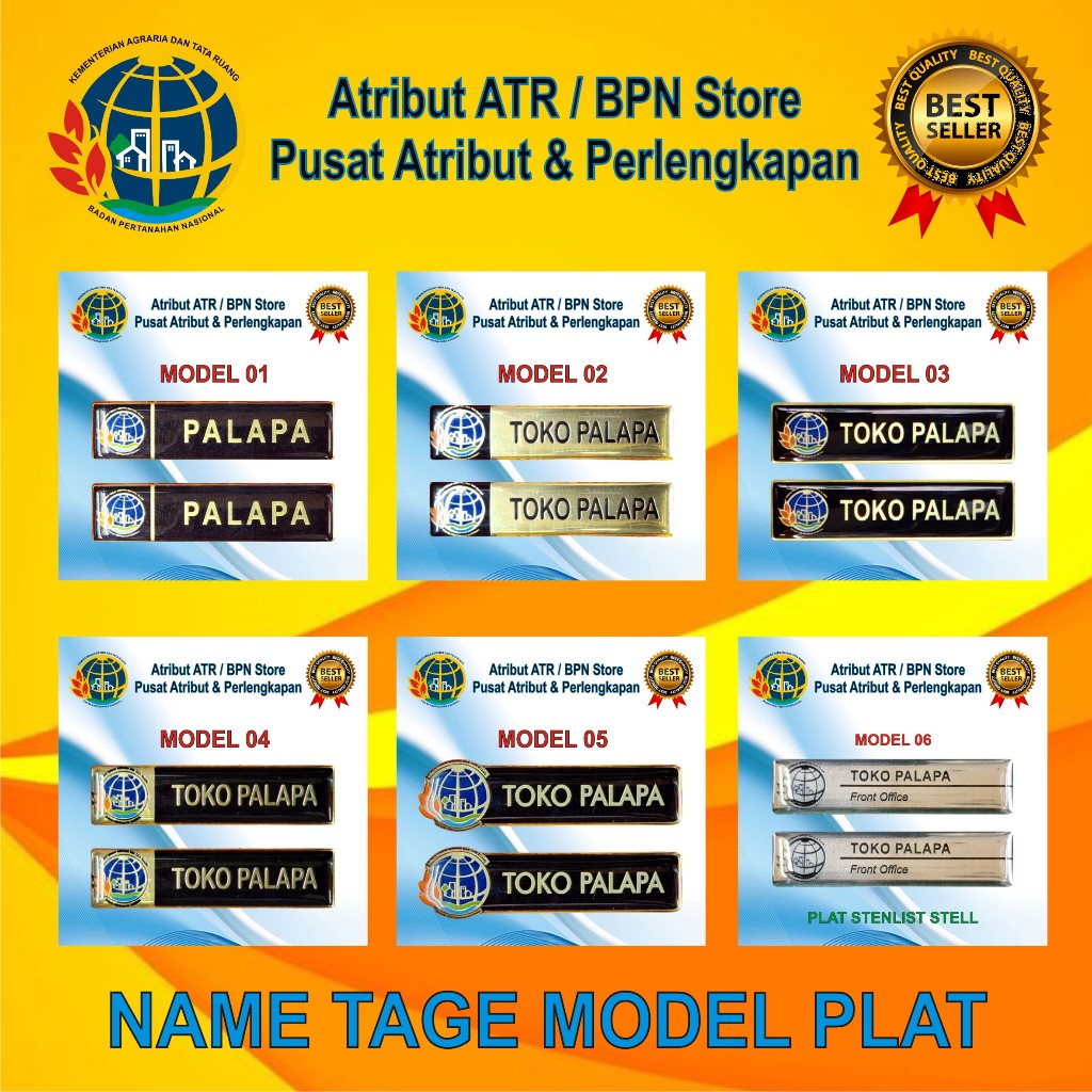 

NAME TAGE/ NAMA DADA PLAT KEMENTERIAN ATR/BPN