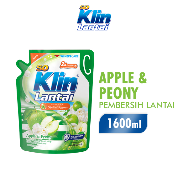 So Klin Pembersih Lantai  Hijau Muda Pouch 1600ML